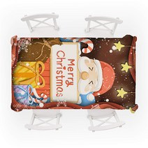 호호호 산타클로스 해피 크리스마스 테이블커버 식탁보, 타입B, 100 x 140 cm