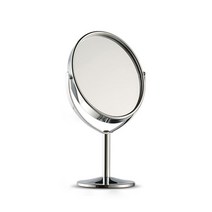 무다스 스탠드 고화질 양면 회전 탁상 거울 오벌, 실버