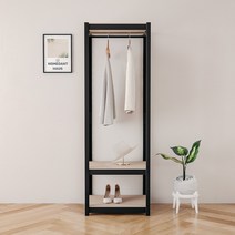 홈던트 하우스 시스템 드레스룸 3단 1행거 600 x 400 x 1800 mm, 블랙
