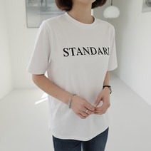 빼빼 여성용 라운드넥 영문 데일리핏 반팔 티셔츠