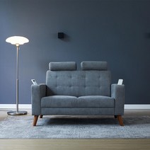 수오 미르 헤드레스트 생활발수 패브릭 2인용 쇼파 방문설치, 다크그레이