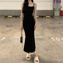 여성용 블랙101 세로 나시 머메이드 롱 원피스 CH-2321381
