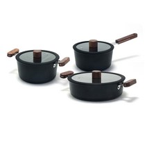 키친아트 FORT 인덕션 냄비 세트 3개, 혼합색상, 편수 18cm + 양수 20cm + 양수 24cm