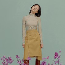 고코리 여성용 FLORAL CUP TRENCH 미디 스커트