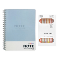 투코비 6000 PP 컬러 스프링노트 + 트윈헤드 투시 형광펜 6p 세트, 스카이(노트), 1세트