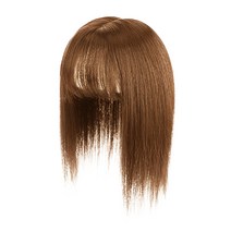 하이유니 스트레이트 펌 단발 정수리 탑커버 헤어피스 25cm, 1개, 라이트브라운