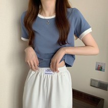 묘먀미 여성용 심플 나그랑 반팔 티셔츠 BB012
