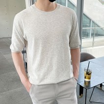 맨타임 남성용 UWO 데일리 라운드 넥 썸머 뱀부 니트