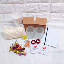 드라이플라워 소이캔들 DIY 만들기 랜덤발송 그린티향 세트, 2세트