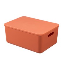 정리왕 필수품 마카롱 플라스틱 수납함 B 16L, 오렌지, 1개
