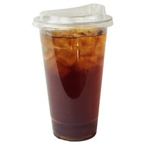 아이엔피 PET 아이스컵 92mm 600ml + 드링킹리드 뚜껑 세트, 50세트
