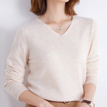 마켓A 여성용 베이직 니트 브이넥 티