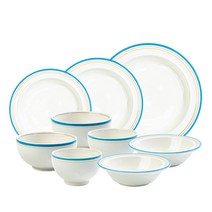 시라쿠스 메이플 2인 접시 세트, 코지 블루, 공기 2p + 대접 2p + 원형접시 S + 원형접시 M + 원형접시 L + 찬기 S 2p, 1세트