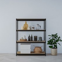 스피드랙 조립식 철제 앵글 선반 4단, 블랙
