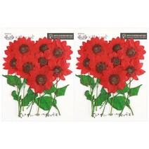 체크스토리 해바라기 줄기 압화 20p, 레드 염색