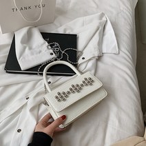 스터드 손잡이 미니백 B_RD_348