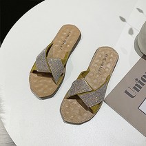 여성용 매듭 느낌 보석장식 패턴 슬리퍼