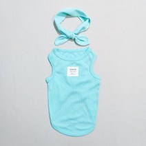 도기스타 강아지쿨조끼 + 여름 스카프 세트 대형견 중형견 소형견, 비취