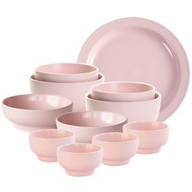 디샤 2인 홈 식기세트 11p, 핑크, 공기 2p + 대접 2p + 레머킨 4p + 찬기 2p + 접시