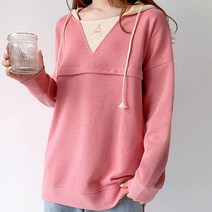 루나글램 임산부 후드 투톤 모유수유 후드티 CHS166