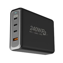 유엠투 GaN PD3.1 PPS45W 4포트 접지 초고속 멀티 충전기 240W, 1개, 블랙