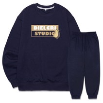 디엘크리 남성용 만세 고슴도치 맨투맨 조거트레이닝 세트