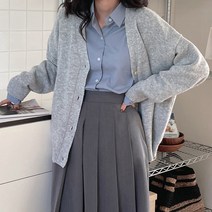 슈가펀 여성용 로울 루즈핏 울가디건