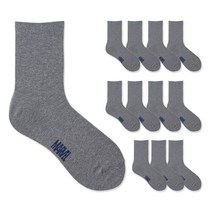 마블 남성용 큰발사이즈 베이직 중목양말 12족 세트