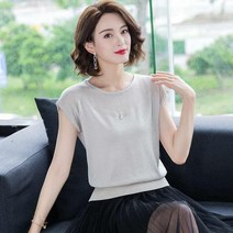 여성용 난달 캡소매 니트