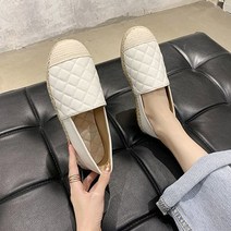 다이아패턴 데일리 단화 푹신 포인트 플랫슈즈