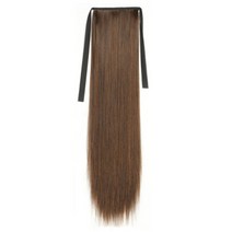여성용 포니테일 고열사 부분가발 끈묶음형 55cm HG-49, 브라운, 1개