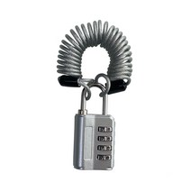 4다이얼 안전자물쇠 + 코일케이블 1.5m, 실버, 1세트