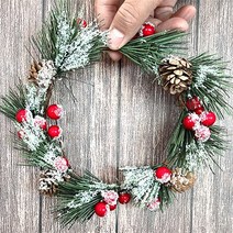 [왓위셀] 레드베리 크리스마스 열매리스 캔들홀더 크리스마스리스 테이블 센터피스, 02.크리스마스리스(B타입)