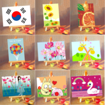 모모픽스페인팅 diy쉬운명화그리기 미니 10x15 작은 풍선 귀여운 케릭터 동물 과일 꽃 태극기 소형 그림 학교 수업 준비물, M30 사슴