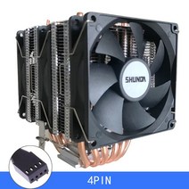 IWONGOU-인텔 Lga1700 AMD 허리케인 4 핀 PWM 에어 쿨러 Cpu 냉각 팬 6 히트 파이프 프로세서 x99 2011, 03 AM4-AM3, 3 FAN 4PIN NO LAMP