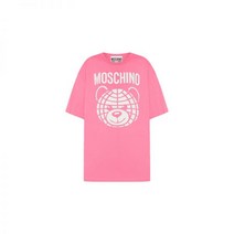 모스키노 테디베어 모티프 여성 오가닉 코튼 티셔츠 V07070541 핑크
