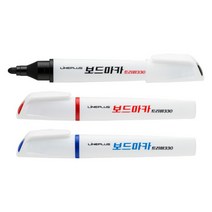 라인플러스 화이트 보드마카 트리마 330 둥근닙 레드, 30개
