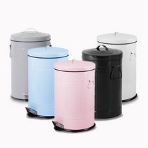 댐퍼 무소음 양철 페달 인테리어 휴지통 20L 쓰레기통, 그레이, 20L (그레이)