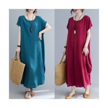 [바바라] [옷장][기획상품] 235007 - 찰랑 면 롱 원피스/빅사이즈/루즈핏/데일리/