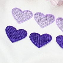 의류 패치 하트 보라 열스티커 열접착와펜 귀여운와펜