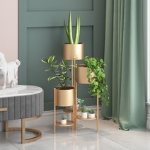 3단 계단식 거실 베란다 화분 정리대 거치대, [골드]