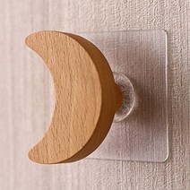 보유샵 우드후크 매직후크 원목후크 못없이액자걸기 나무 후크 벽걸이 접착, 달, 1개