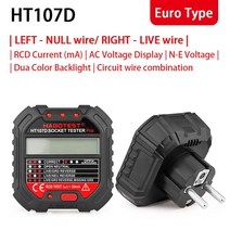 절연 저항 측정기Habotest 소켓 테스터 프로 전압 테스트 RCD 30mA 감지기 영국 EU 플러그 접지 제로 라인, [01] HT107D Euro Socket