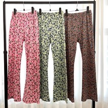 꽃무늬 플리츠 봄 여름 데일리 밴딩 와이드 롱 주름 부츠컷 팬츠 3color