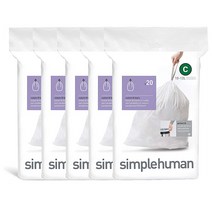 심플휴먼 코드C 10~12L 쓰레기봉투 100개입 simplehuman Code C Custom Fit Drawstring Trash Bags, 1