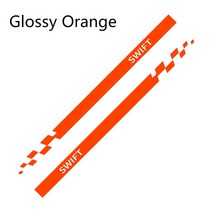 2PCS 스위프트 자동 도어 사이드 데칼 스티커 스즈키 스위프트 자동차 스커트 줄무늬 매혹적인 자동차 비닐 스포츠 바디 장식 스티커, 주황색