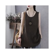 뜨개 조끼 레이스 손 뷔스티에 60대 엄마옷 레이어드 유넥 니트 꽃자수 미니 여성