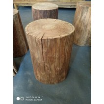 오래된 원목 빈티지 느릅나무 원형 통나무 의자 스툴, 지름20cm, 높이40cm