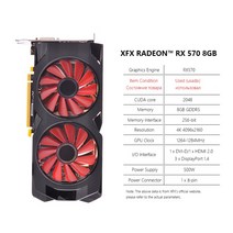 XFX Radeon RX 580 8GB 4GB 2GB 게임 그래픽 카드 데스크탑 컴퓨터 비디오 GPURX550 RX560 RX470 RX570 RX590, 08 RX570 8GB 2Fan