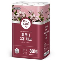 한예지 천연펄프 화장지 페르니 데코 3겹 30m 30롤, 1팩